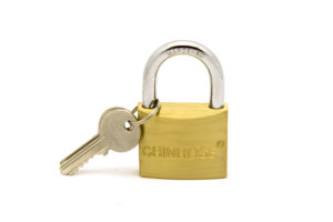 Closed-brass-lock-with-keys