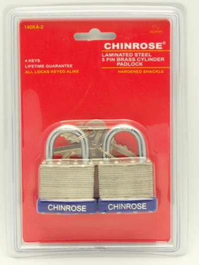 Twin Pack laminated Steel Lock